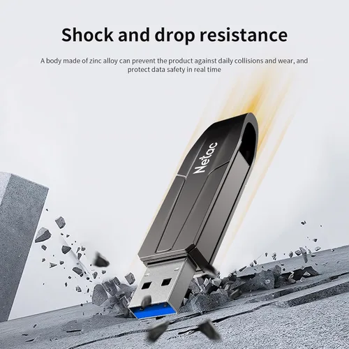 Vista 5 de Netac Unidad de estado sólido USB externa portátil de 128 GB de hasta 550 MB/s Tipo-c y USB 3.2 Interfaz dual para almacenamiento de datos