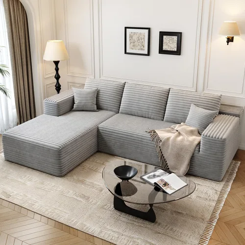 Vista 29 de Sofá seccional modular Cloud de 107.5 pulgadas con 1 otomana, sofás tapizados modernos minimalistas, cómodo sofá en forma de U para sala de estar