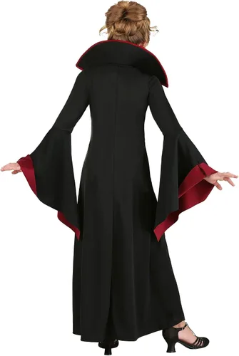 Vista 2 de Disfraz de vampiro para niñas disfraz real de Halloween con gargantilla de vampiro vestido medieval gótico vampiro fiesta de miedo para niños reina
