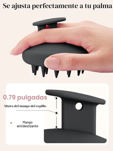 Vista 3 de HEETA Masajeador de Cuero Cabelludo para el Crecimiento del Cabello, Exfoliador de Cuero Cabelludo con Cerdas Suaves, Diseño de Silicona Integrado