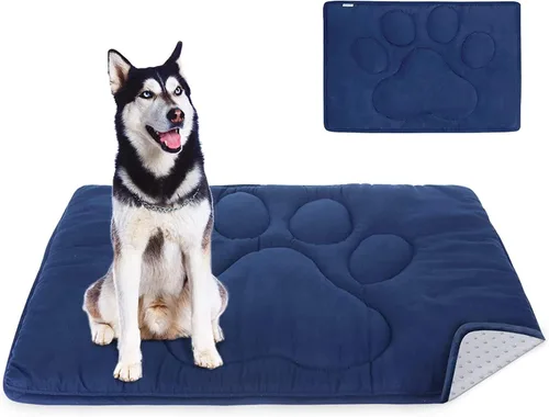 Vista 9 de Coldwind Almohadilla para jaula de perro (18 x 24 pulgadas) lavable con parte inferior antideslizante Alfombrillas para perros para dormir, Gris