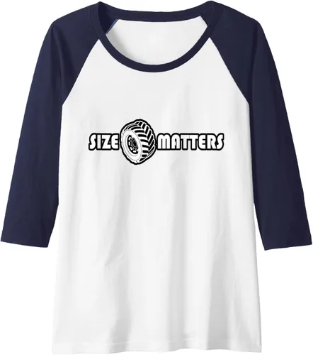 Vista 12 de Size Matters Shirt Tire Car Guy shirt Off Road Raglan Baseball Tee