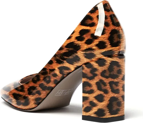 Vista 7 de WAYDERNS Zapatos de tacón alto con puntera cuadrada sólida para mujer, de 3 pulgadas