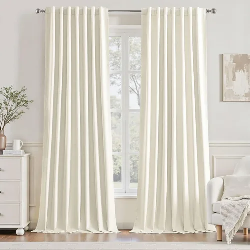 Vista 42 de UHITECH Cortinas opacas de 35 pulgadas de largo para sala de estar, 2 paneles, cortina opaca corta para cocina para ventanas pequeñas, cortinas