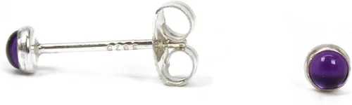 Vista 17 de Pequeños Pendientes de 3mm con Gema para Mujeres y Niñas, Engastados Redondos de Plata de Ley 925