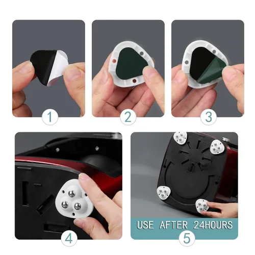 Vista 5 de 4 ruedas pequeñas para electrodomésticos, deslizadores giratorios adhesivos, mini ruedas universales autoadhesivas, caja de almacenamiento de Negro