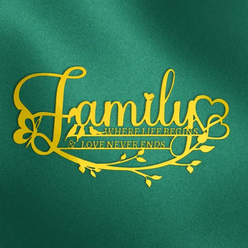 Vista 9 de Oppro Letreros Familiares Dorados de Metal Arte de Pared para Hogar, Letrero Moderno de Hierro Forjado con las Palabras "La Familia lo es Todo