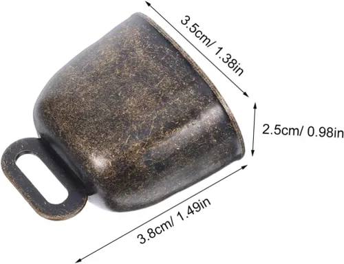 Vista 2 de Colgante de campana de vaca de metal manejado: 4pcs latón vaca caballo campana ovejas pastando campanas de cobre ganado granja animal fuerte bronce