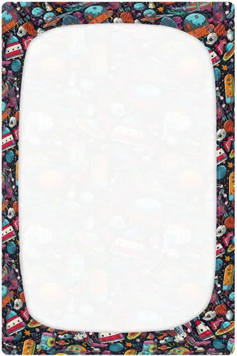 Vista 3 de Fitted Crib Sheets Funny Space Mini Crib Sheets for Boy & Girl Toddler Mattress Sheets Playard Sheet 21216696