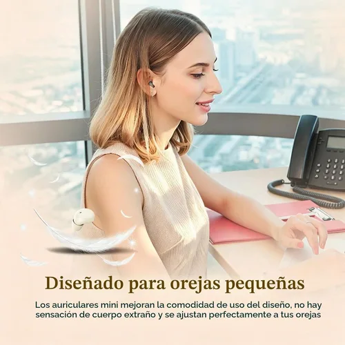 Vista 4 de Xmenha Mini auriculares invisibles extra pequeños inalámbricos Bluetooth pequeños auriculares invisibles para dormir auriculares pequeños micro
