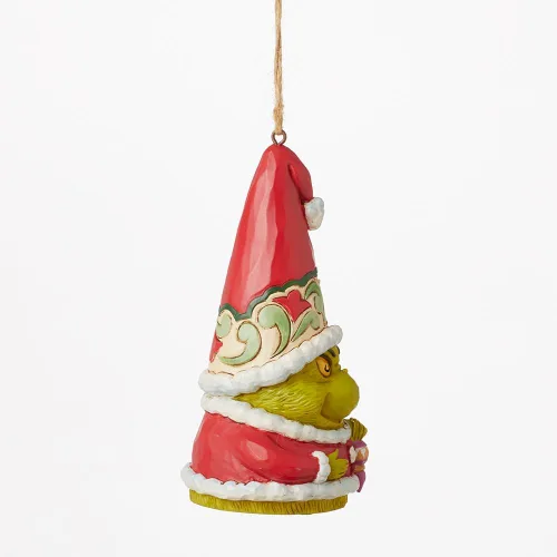 Vista 4 de Enesco Dr. Seuss Grinch por Jim Shore Gnomo Santa Grinch - Adorno colgante de resina hecha a mano, figuras de Navidad coleccionables, decoración
