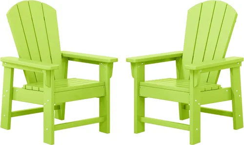 Vista 33 de WestinTrends Malibu Kids - Silla de patio de plástico HDPE Adirondack para exteriores, color negro