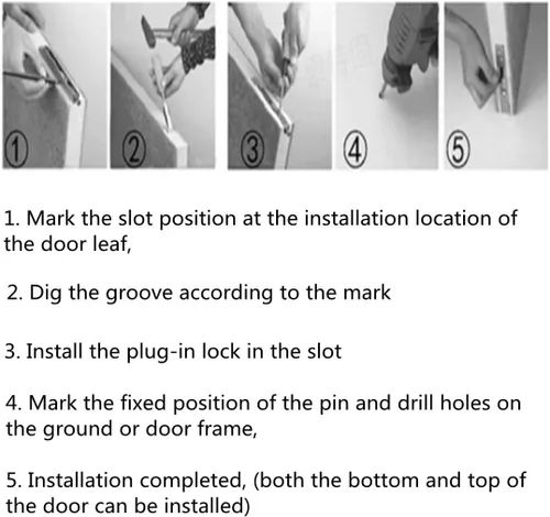Vista 5 de szhdxsy - Pestillo oculto y perno de acero inoxidable 304 de 6 pulgadas (5.9 in) de seguridad para puerta, cerradura de perno deslizante de puerta