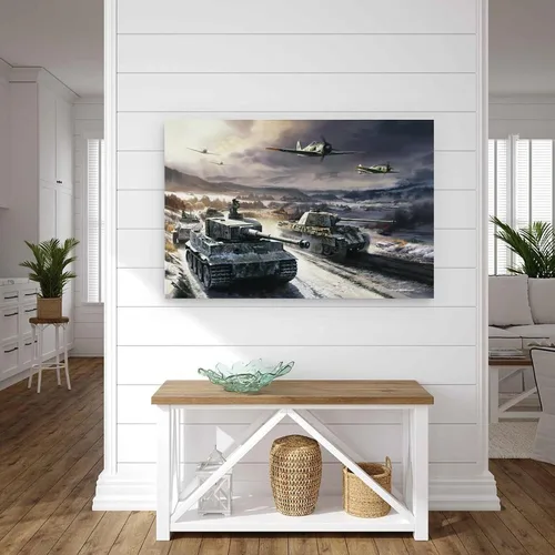 Vista 4 de Retro Posters of World War II Tanks And Aircraft Wall Art Paintings Canvas Wall Decor Home Decor Living Room Decor Aesthetic 12x18inch(30x45cm)