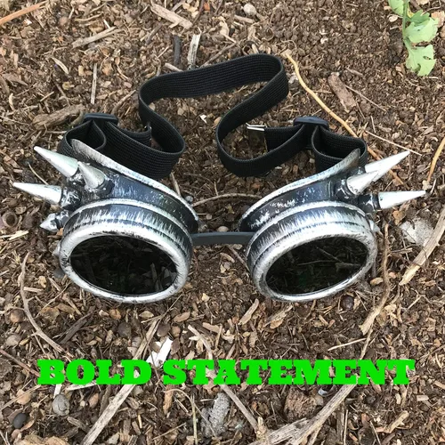 Vista 3 de Steampunk Aviator Pilot - Gafas de motocicleta victorianas vintage plateadas para mujeres y hombres