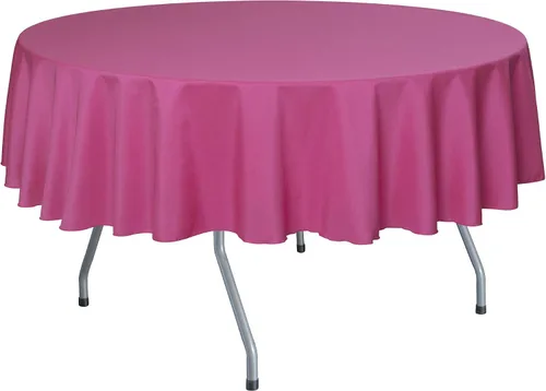 Vista 22 de Ultimate Textile Mantel redondo de lino de poliéster de 72 pulgadas, color rojo ladrillo