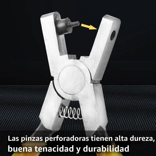 Vista 3 de Alicates Perforadores de Agujeros de Cuero para Correa de Reloj, Alicates Perforadores de Agujeros Redondos Universales de 2.0mm, Herramienta