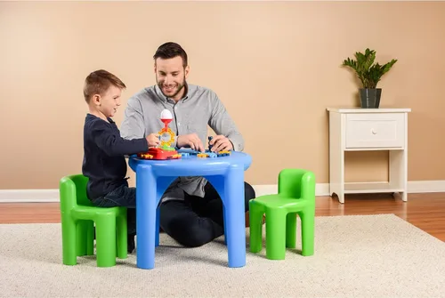 Vista 2 de Little Tikes Bright 'n Bold Mesa y sillas, verde/azul, 24 x 24 x 18