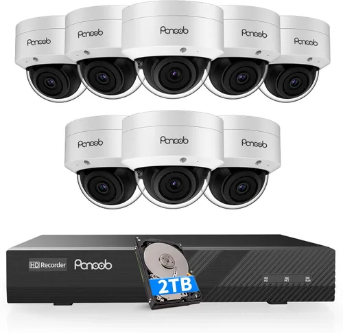 Vista 12 de Sistema de cámara de seguridad PoE de 5MP para exteriores con disco duro de 2 TB, PD54A0408-5M2-1