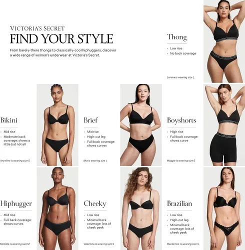 Vista 5 de Victoria's Secret - Ropa interior estilo bikini de algodón para mujer, bragas de cobertura moderada, paquete múltiple (XS-XXL)