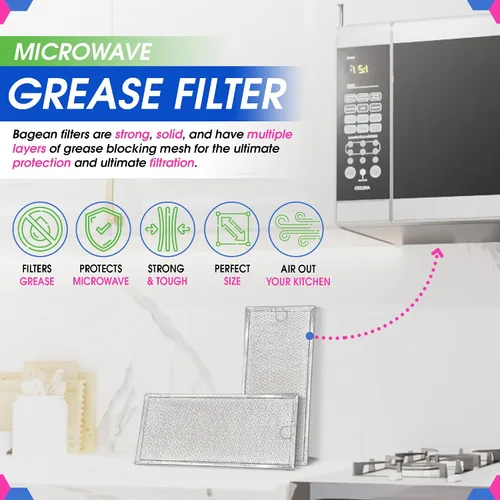 Vista 2 de Filtro de microondas de repuesto de 13.30 x 5.85 pulgadas para filtro de microondas 6802A 4393862 Whirlpool se adapta a varias marcas – Filtro