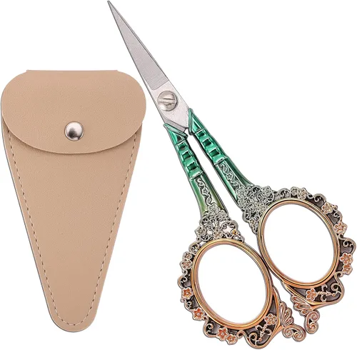 Vista 11 de Sewing Embroidery Scissors, 4.5’’ Sharp Crochet Shears with Cover All Purpose Tip Scissor, for Craft, Crochet, Cross Stitch, Needlework, Artwork