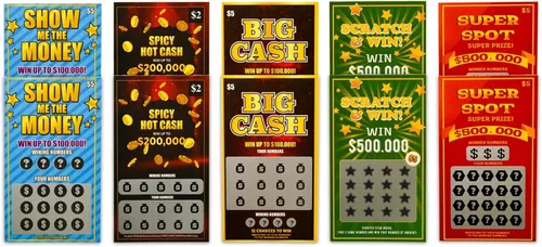 Vista 8 de 10 boletos de lotería falsos y tarjetas para raspar que parecen - Ganar $500K - $200K - Billete de lotería de $100K - Bromas hilarantes e
