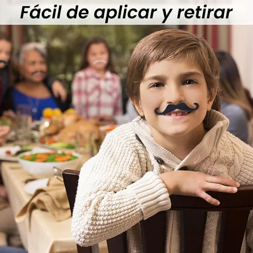 Vista 2 de KICNIC 60 bigotes falsos autoadhesivos, 20 diseños para fiesta de disfraces