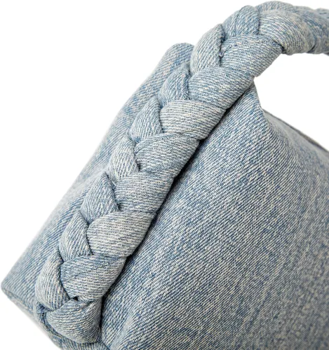 Vista 6 de Bolso de mano de mezclilla para mujer, bolso de mano tejido a mano, bolso cruzado casual, bolso de hombro, bolso de mensajero de cadena de moda