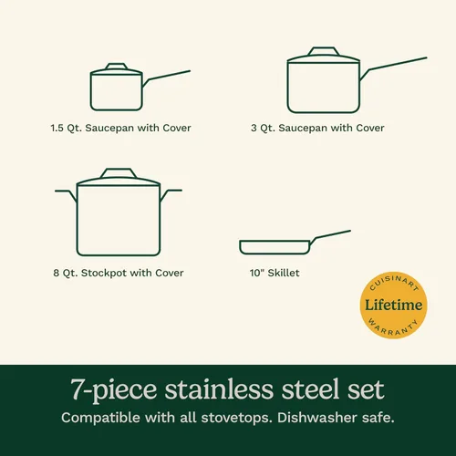 Vista 6 de Cuisinart - Juego de utensilios de cocina de 7 piezas, colección Chef's Classic de acero inoxidable, 77-7P1
