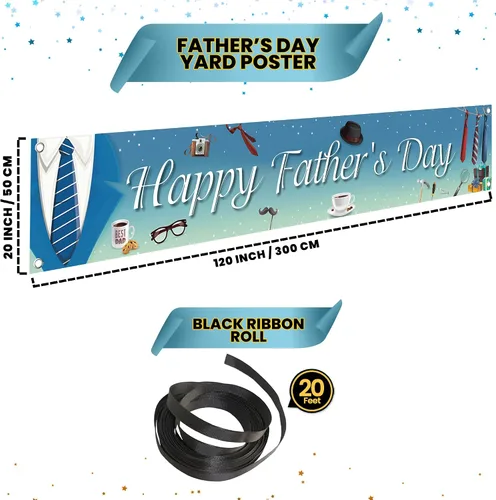 Vista 2 de KatchOn, Cartel de feliz día del padre – XL, 120 x 20 pulgadas Cartel del Día del Padre para decoración del día del padre para fiesta Telón