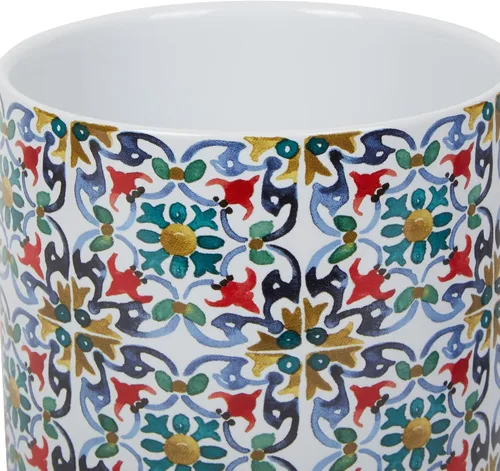 Vista 3 de DII - Juego de recipientes de cerámica para cocina, colección de azulejos florales, 3 piezas