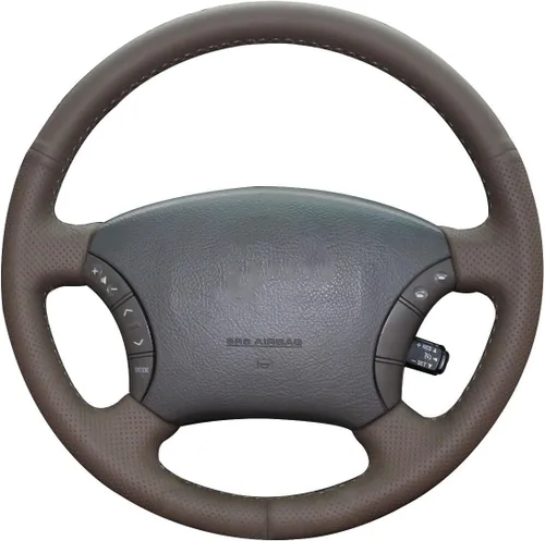 Vista 13 de Funda de Volante de Cuero Genuino de Ajuste Personalizado para Lexus LX450 1996 1997 / LX470 1998-2002 / Toyota Land Cruiser 1995 1996 1997 1998