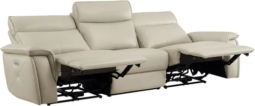Vista 6 de Lexicon Raelynn Power - Sofá reclinable doble, color gris pardo gris topo