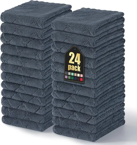 Vista 62 de Homaxy - Paquete de 12 trapos de cocina (13 x 19 pulgadas, marrón), de terciopelo coral supersuaves y absorbentes para lavar platos, paño