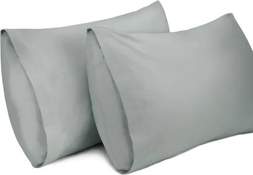 Vista 23 de Lirex Paquete de 2 fundas de almohada, 100% algodón, transpirables, 20" x 36" tamaño King estándar, color verde aguamarina