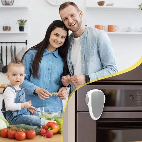 Vista 7 de RENAISSANT (2 unidades) Cerraduras para horno, cerradura de horno de seguridad para niños es de material duradero y resistente al calor, fácil