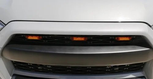 Vista 7 de iJDMTOY 3 luces de marcador LED ámbar con lente ámbar para rejilla central, compatibles con Toyota 2014 en adelante 4Runner o 2012 en adelante