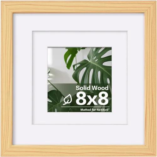 Vista 192 de Egofine - Portarretratos de 4 x 6 pulgadas, de madera maciza con plexiglás, para fotos de 3.5 x 5 con paspartú o de 4 x 6 sin paspartú, para colocar