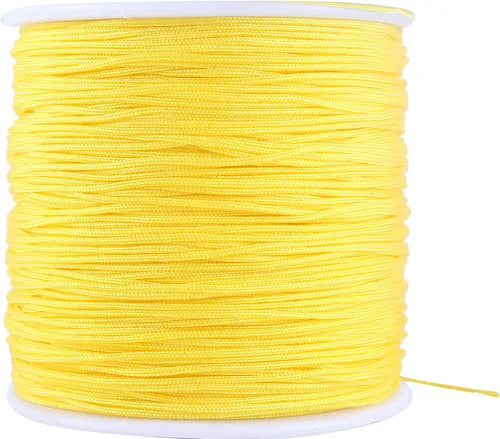 Vista 138 de KONMAY 1 rollo de cuerda de nailon de 150 yardas, trenzado de 0.016 in de nailon Shamballa Macramé/cordón de cuentas, cordón de nudo chino, cuerda