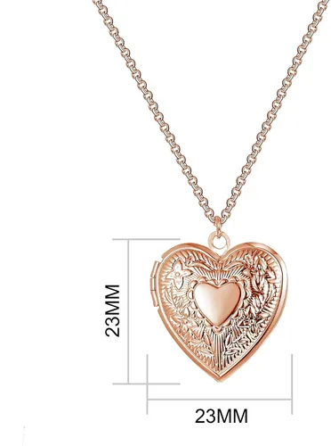 Vista 7 de Philip Jones Medallón de corazón chapado en oro rosa, Chapado en oro rosa