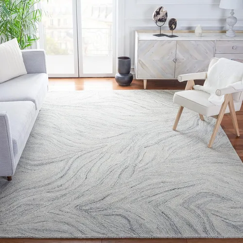 Vista 15 de SAFAVIEH Metro Collection - Alfombra decorativa de 2 x 3 pies, marfil y marrón, hecha a mano, lana abstracta moderna, ideal para zonas de alto