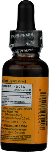 Vista 2 de Herb Pharm Certificado orgánico Stoneroot Blend extracto líquido para apoyo cardiovascular y circulatorio, 1 onza