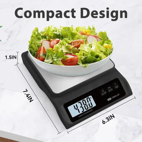 Vista 6 de CYBERGIANT Báscula digital de precisión para alimentos de 13 libras/0.004 oz, preparación de comidas, cocina, horneado y café expreso, báscula