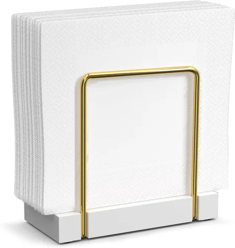 Vista 31 de Servilletero para mesa, dispensador de servilletas de hierro de acacia para cocina, mesa de comedor, granja, cóctel, picnic, soportes de madera