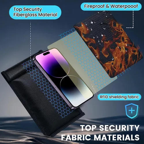Vista 4 de Faraday - Bolsas para teléfonos y llaves de automóvil, paquete de 2, bolsa de bloqueo de señal, emisión de señal de teléfono celular, bloqueador