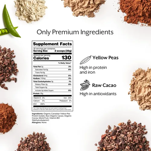 Vista 4 de Promix Proteína vegana a base de plantas, vainilla - 2.5 libras a granel - Proteína de guisante y vitamina B-12 - Batidos de fitness y nutrición