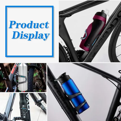 Vista 4 de KABON - Soporte para botella de agua para bicicleta, ligero, aleación de aluminio, carga lateral, soporte para botella de agua para bicicleta de Azul