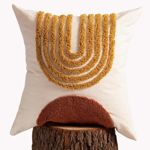 Vista 16 de lifein Fundas de almohada de 18 x 18 pulgadas, fundas de almohada copetudas de jacquard bohemio, fundas de almohada decorativas para casa de campo