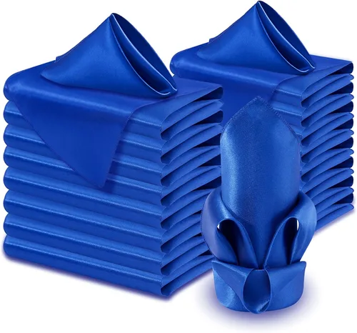 Vista 8 de Aormenzy Paquete de 60 Servilletas de Satén Negro de 17 x 17 Servilletas Sedosas, Servilletas de Tela para Fiestas Servilletas Cuadradas de Satén
